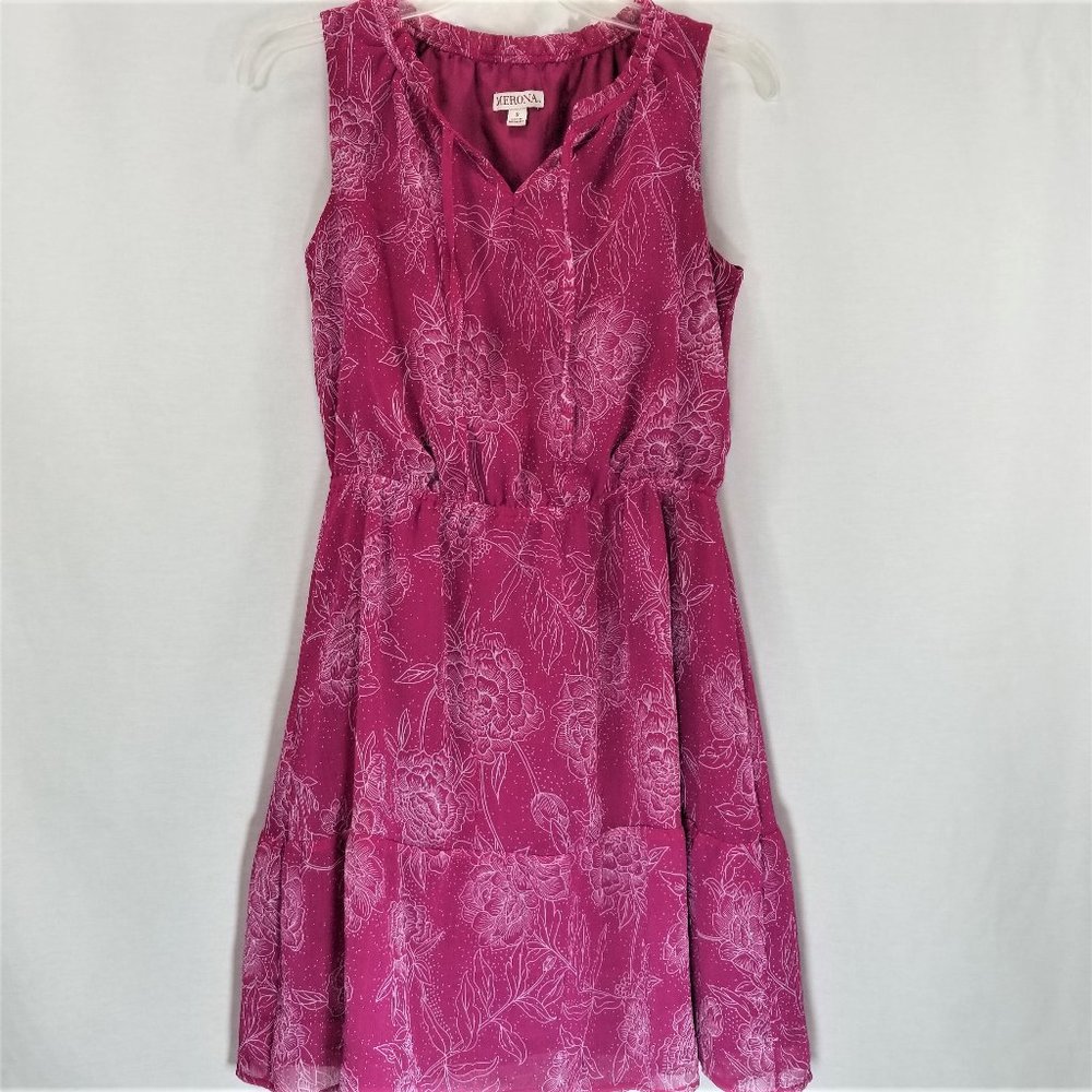 MERONA pink and white flowers dress size small.